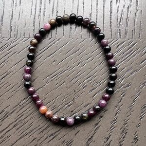 Watermelon tourmaline bracelet 4mm 7’-7.5’